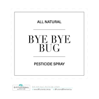 1 x Bye Bye Bug, All Natural Pesticide Spray Label, 93Wx85Hmm