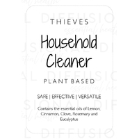 BULK - 20 x Thieves Househould Cleaner Label, 62x42mm, Laminated Vinyl **SAVE 15%**
