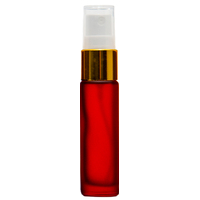 FROSTED RED - 10ml (Thick Glass) Spray Bottle with Gold Aluminium Top