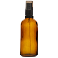 100ml Amber Glass Spray Bottle with Black Top