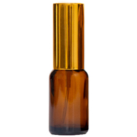 15ml Amber Glass Spray Bottle with Gold Aluminium Top
