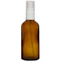 100ml Amber Glass Spray Bottle with Whilte Top