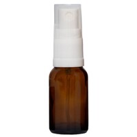 15ml Amber Glass Spray Bottle with Whilte Top