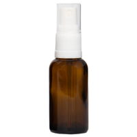 30ml Amber Glass Spray Bottle with Whilte Top