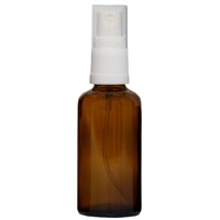 50ml Amber Glass Spray Bottle with Whilte Top
