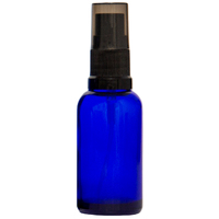 30ml Cobalt Blue Glass Spray Bottle with Black Top