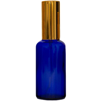 50ml Cobalt Blue Glass Spray Bottle, GOLD Aluminium Top