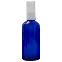 100ml Cobalt Blue Glass Spray Bottle with White Top