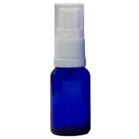 15ml Cobalt Blue Glass Spray Bottle with White Top