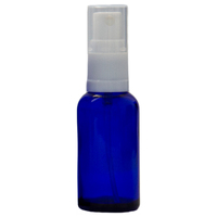 30ml Cobalt Blue Glass Spray Bottle with White Top