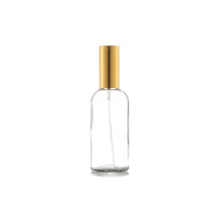 100ml Clear Glass (Fine Mist) Spray Bottle, GOLD Aluminium Top