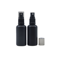 Bottle, Spray, Matte Black, 50ml, Black Plastic Top