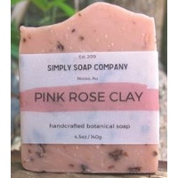 PINK ROSE CLAY - 100% Natural Handmade Soap, Simply Soap Company, 140g